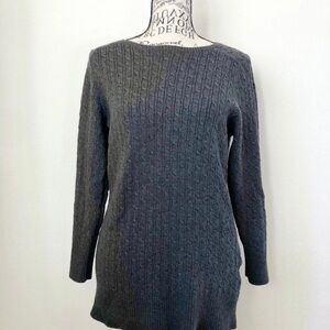 Gap Charcoal Grey Cable Knit Crew Neck Sweater